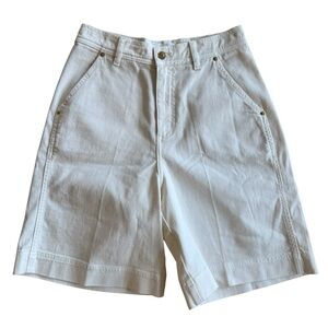 ba&sh Lady Bermuda Todd denim shorts cream pleat 36FR US S